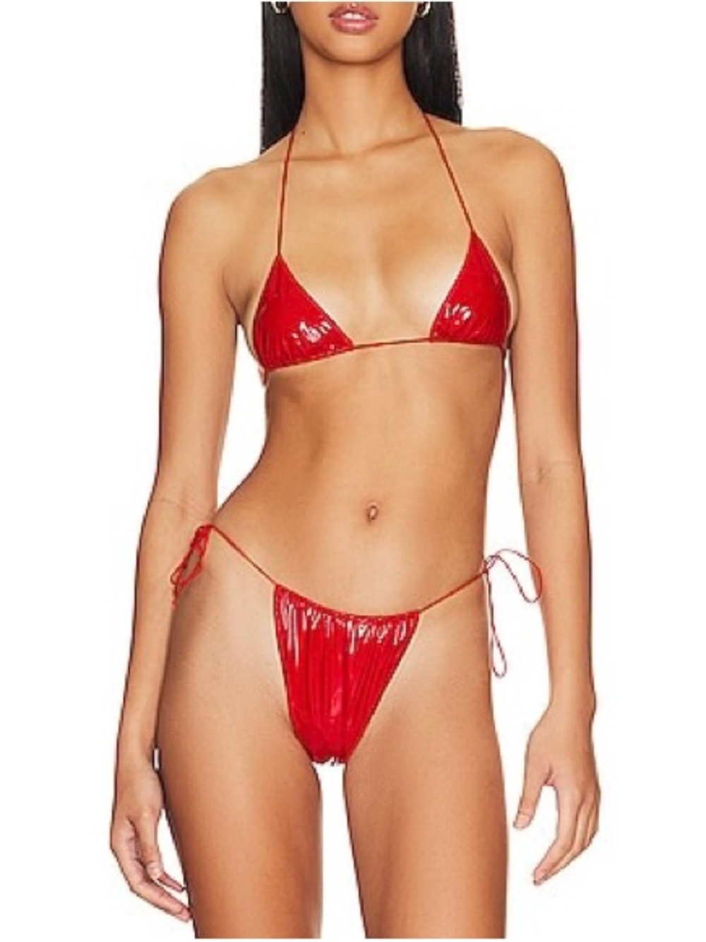OSÉREE Latex-Effect Microkini Set in Red
